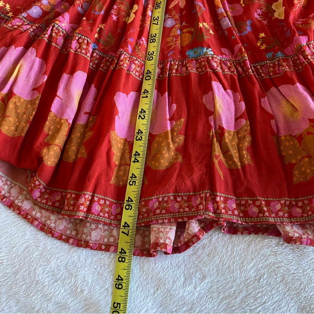 NWOT SPELL & THE GYPSY Free People Exclusive Wild Bloom Gown Crimson Cherry Red - Picture 12 of 12